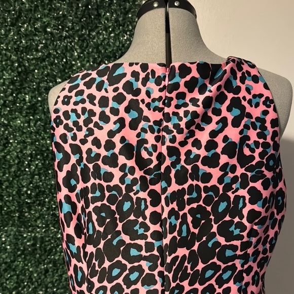 Pappagallo Pink and Blue Leopard Print Dress - Picture 4 of 5